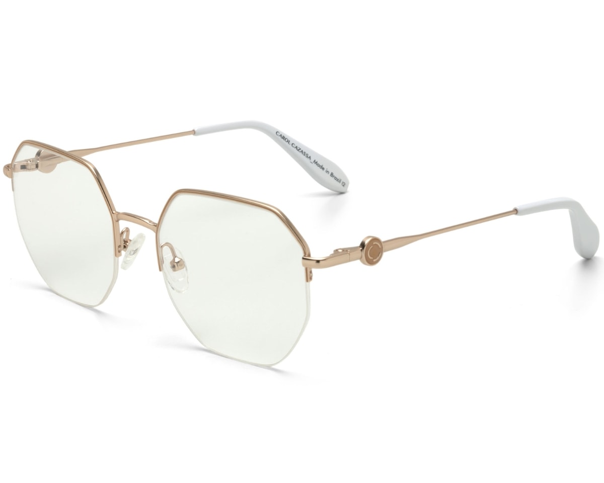 Óculos de Grau Carol Cazassa Mariana Rios Dourado Branco MR1033