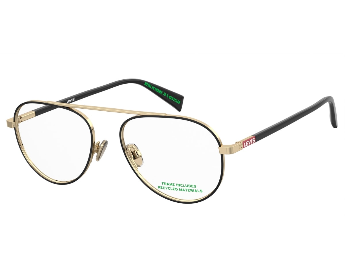 Óculos de Grau Levis Sazonal Dourado Preto LV1099 RHL-53